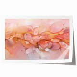 Abstract Fluid Canvas Art – Peach & Gold Modern Wall Decor