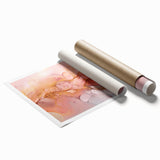 Abstract Fluid Canvas Art – Peach & Gold Modern Wall Decor