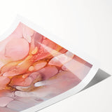 Abstract Fluid Canvas Art – Peach & Gold Modern Wall Decor