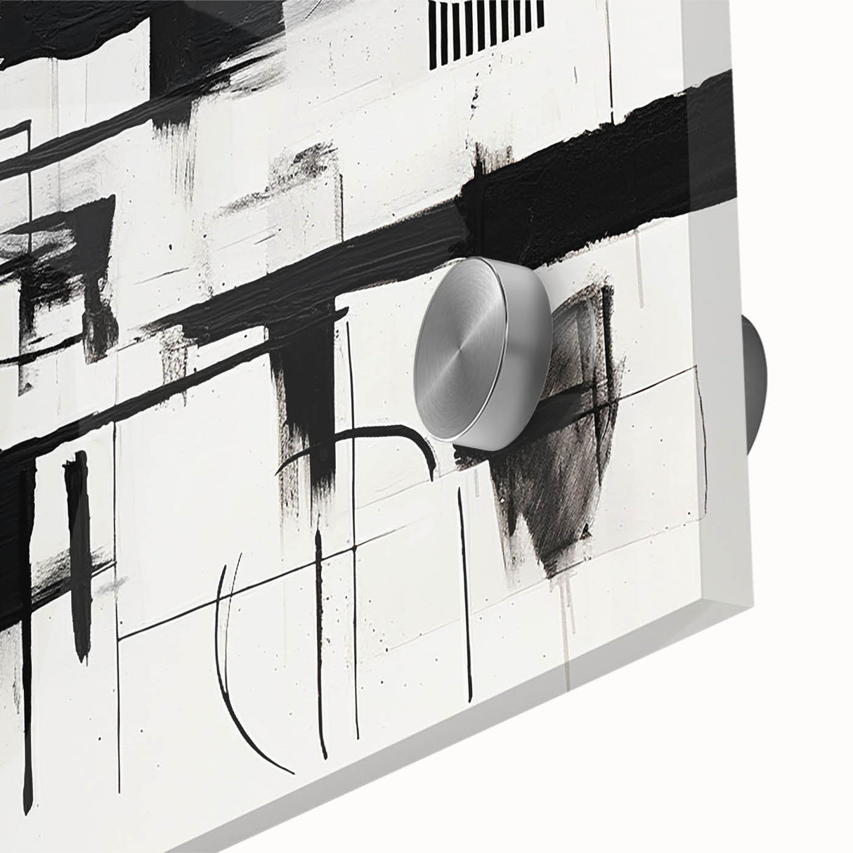 Minimalist Black and White Abstract Wall Art - Geometric Canvas
