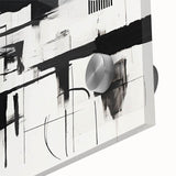 Minimalist Black and White Abstract Wall Art - Geometric Canvas