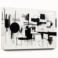 Minimalist Black and White Abstract Wall Art - Geometric Canvas