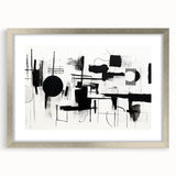 Minimalist Black and White Abstract Wall Art - Geometric Canvas