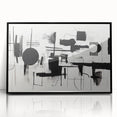 Minimalist Black and White Abstract Wall Art - Geometric Canvas