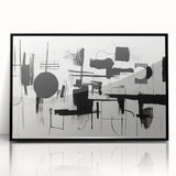 Minimalist Black and White Abstract Wall Art - Geometric Canvas