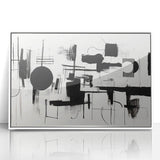 Minimalist Black and White Abstract Wall Art - Geometric Canvas