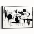 Minimalist Black and White Abstract Wall Art - Geometric Canvas