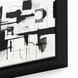 Minimalist Black and White Abstract Wall Art - Geometric Canvas