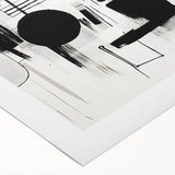 Minimalist Black and White Abstract Wall Art - Geometric Canvas