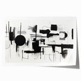 Minimalist Black and White Abstract Wall Art - Geometric Canvas
