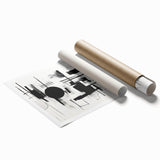 Minimalist Black and White Abstract Wall Art - Geometric Canvas