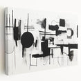 Minimalist Black and White Abstract Wall Art - Geometric Canvas