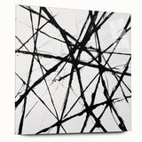 Minimalist Abstract Expressionist Wall Art – Black & White Canvas