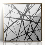 Minimalist Abstract Expressionist Wall Art – Black & White Canvas