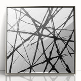 Minimalist Abstract Expressionist Wall Art – Black & White Canvas