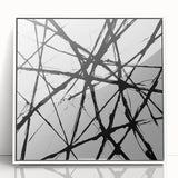 Minimalist Abstract Expressionist Wall Art – Black & White Canvas