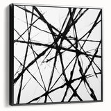 Minimalist Abstract Expressionist Wall Art – Black & White Canvas