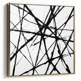 Minimalist Abstract Expressionist Wall Art – Black & White Canvas