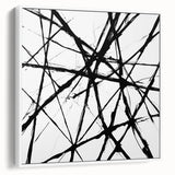 Minimalist Abstract Expressionist Wall Art – Black & White Canvas