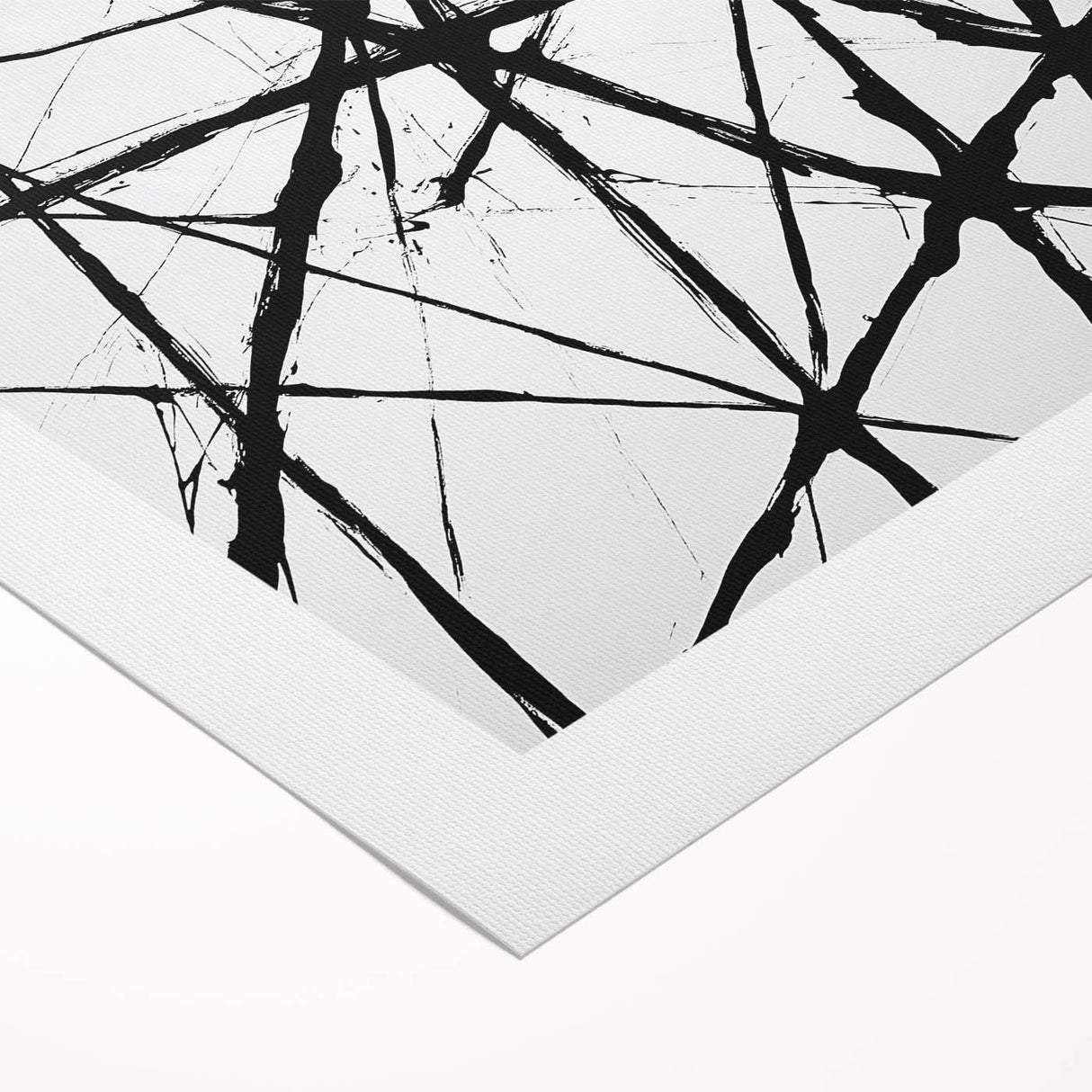 Minimalist Abstract Expressionist Wall Art – Black & White Canvas