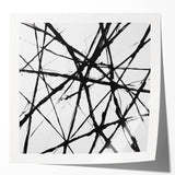 Minimalist Abstract Expressionist Wall Art – Black & White Canvas