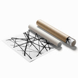 Minimalist Abstract Expressionist Wall Art – Black & White Canvas