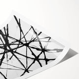 Minimalist Abstract Expressionist Wall Art – Black & White Canvas