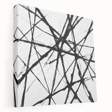 Minimalist Abstract Expressionist Wall Art – Black & White Canvas