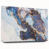 Upscale Abstract Art Collection – Royal Blue & Gold Canvas Print