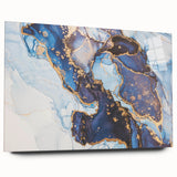 Upscale Abstract Art Collection – Royal Blue & Gold Canvas Print