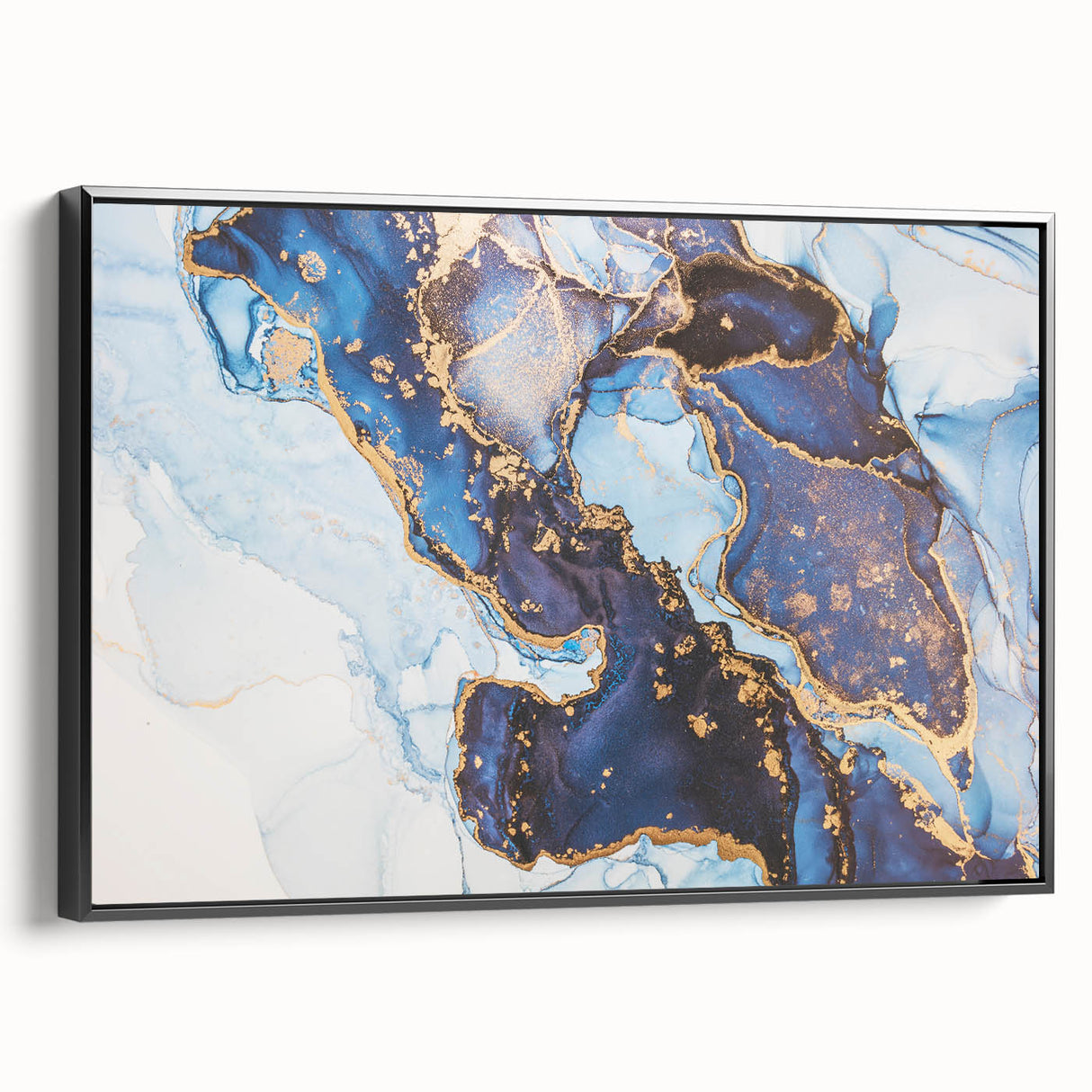 Upscale Abstract Art Collection – Royal Blue & Gold Canvas Print