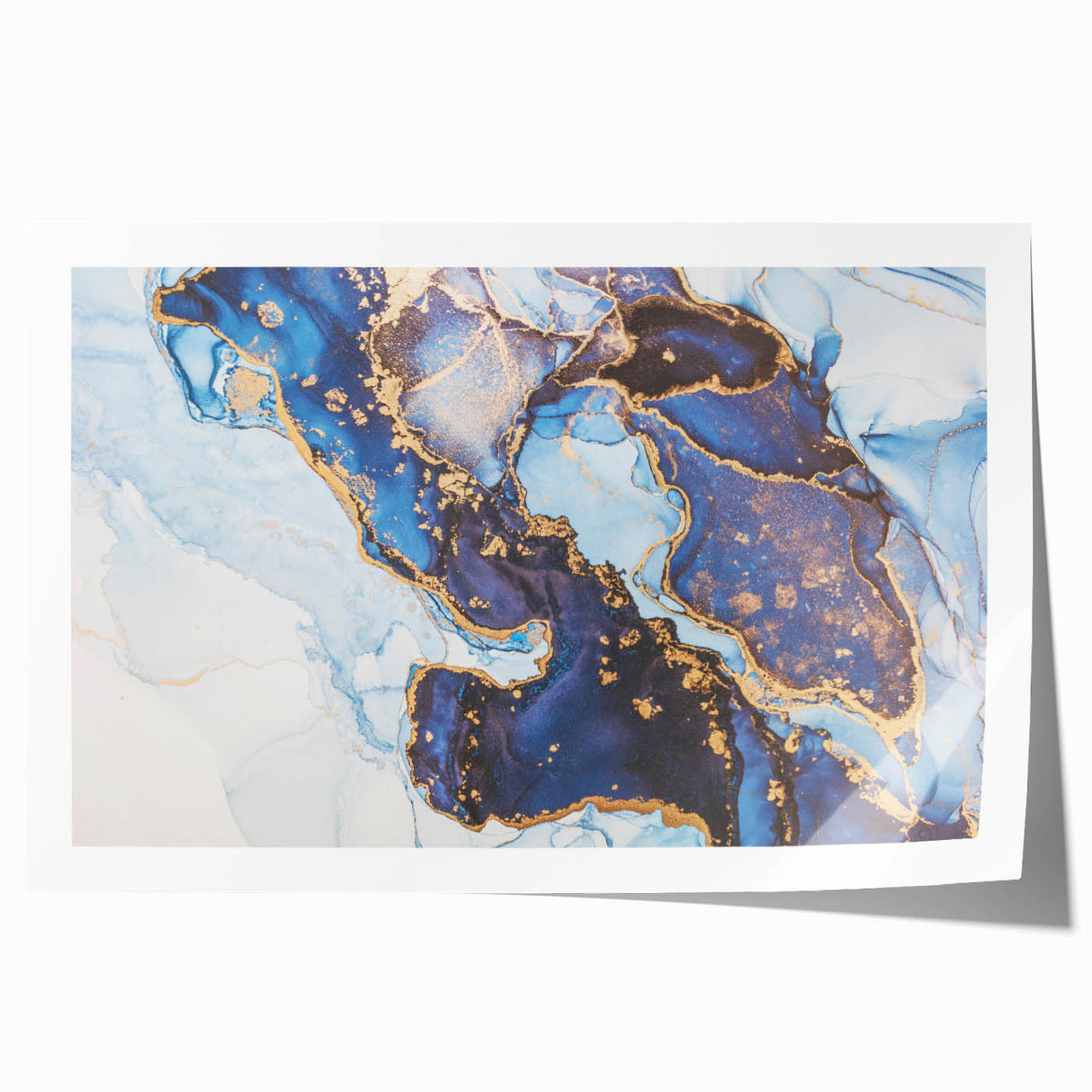 Upscale Abstract Art Collection – Royal Blue & Gold Canvas Print