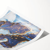 Upscale Abstract Art Collection – Royal Blue & Gold Canvas Print