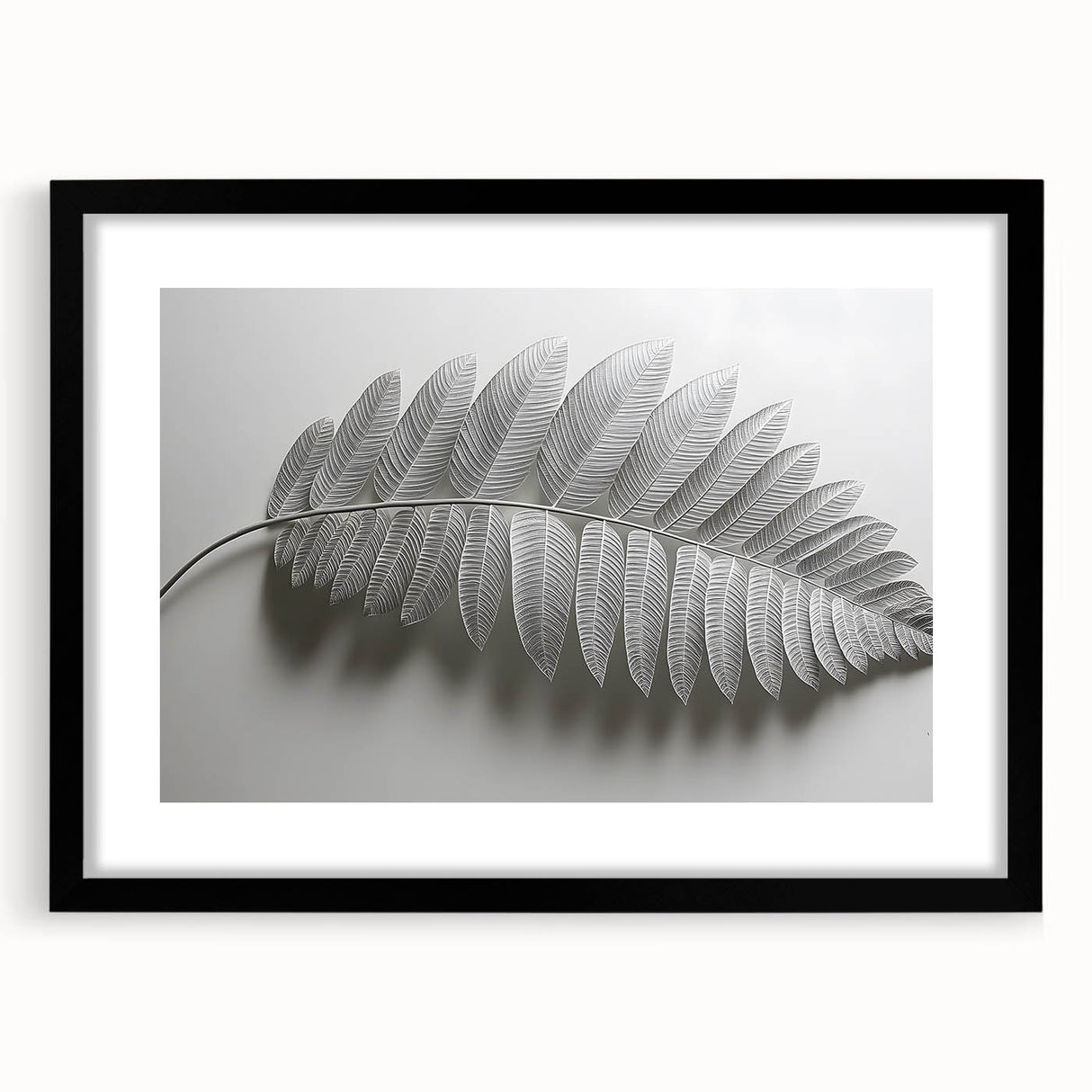 Minimalist Monochrome Leaf – Fine Art Botanical Photography