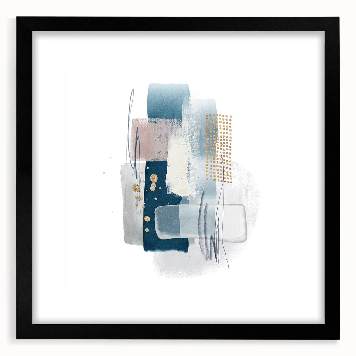 Minimalist abstract canvas prints – cool toned geometric wall decor