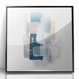 Minimalist abstract canvas prints – cool toned geometric wall decor