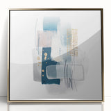 Minimalist abstract canvas prints – cool toned geometric wall decor