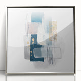 Minimalist abstract canvas prints – cool toned geometric wall decor