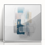 Minimalist abstract canvas prints – cool toned geometric wall decor