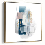 Minimalist abstract canvas prints – cool toned geometric wall decor