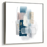 Minimalist abstract canvas prints – cool toned geometric wall decor