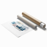 Minimalist abstract canvas prints – cool toned geometric wall decor