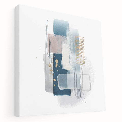 Minimalist abstract canvas prints – cool toned geometric wall decor