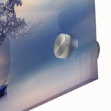 Contemporary Minimalist Nature Art – Tranquil Boat and Tree Scene