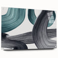Minimalist Wall Decor - Teal and Black Abstract Art Print