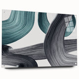 Minimalist Wall Decor - Teal and Black Abstract Art Print