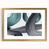 Minimalist Wall Decor - Teal and Black Abstract Art Print