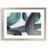 Minimalist Wall Decor - Teal and Black Abstract Art Print