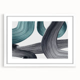 Minimalist Wall Decor - Teal and Black Abstract Art Print