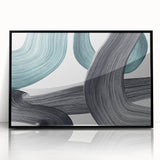 Minimalist Wall Decor - Teal and Black Abstract Art Print